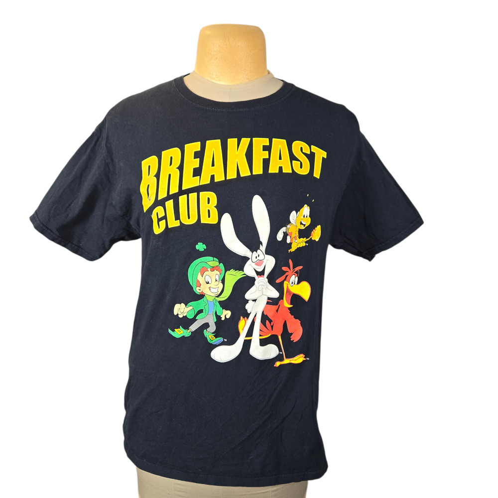 General Mills Breakfast Club T-Shirt Men's Large Cereal Mascots Graphic‎ Black